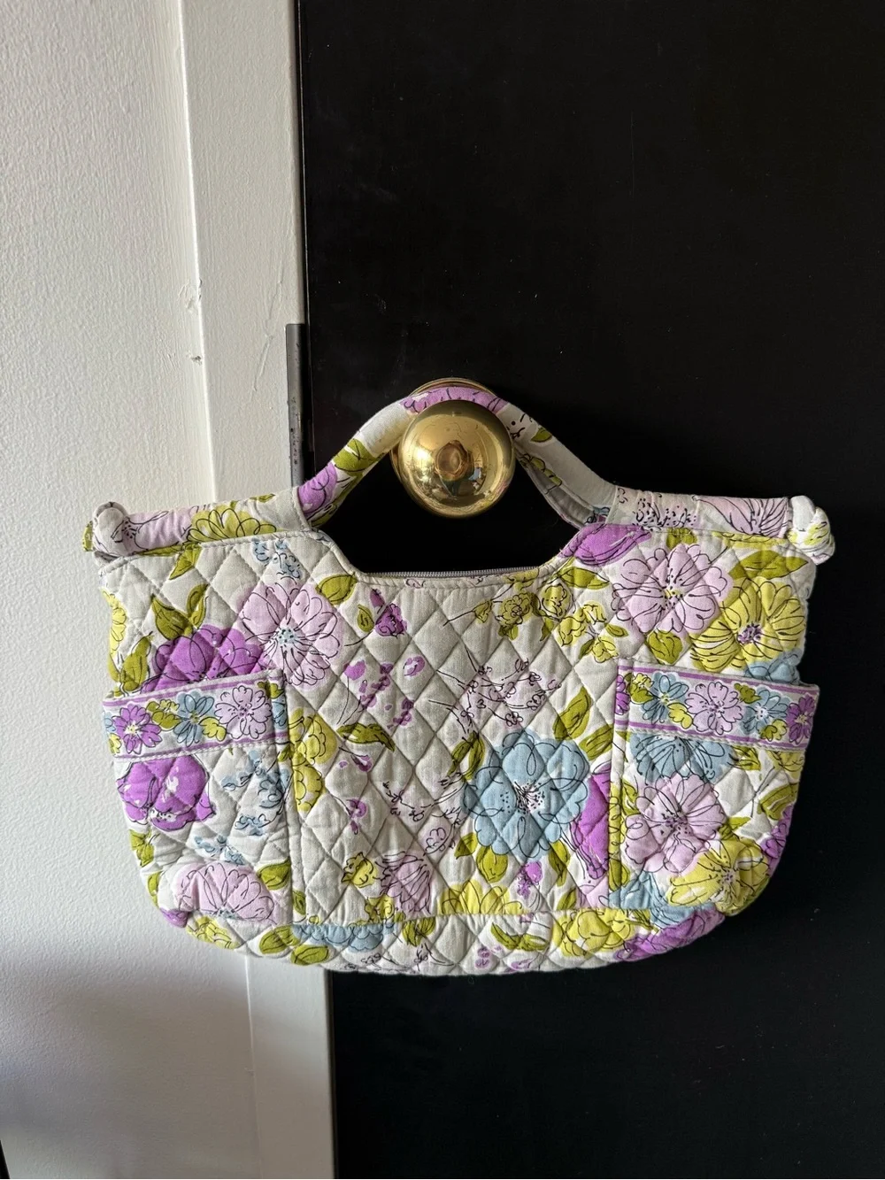 Vera Bradley Quilted Floral Shoulder Bag - Lavender, Yellow & Blue